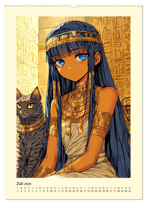 Im alten Ägypten. Manga-Mädchen im Pharaonenland (CALVENDO Premium Wandkalender 2025)