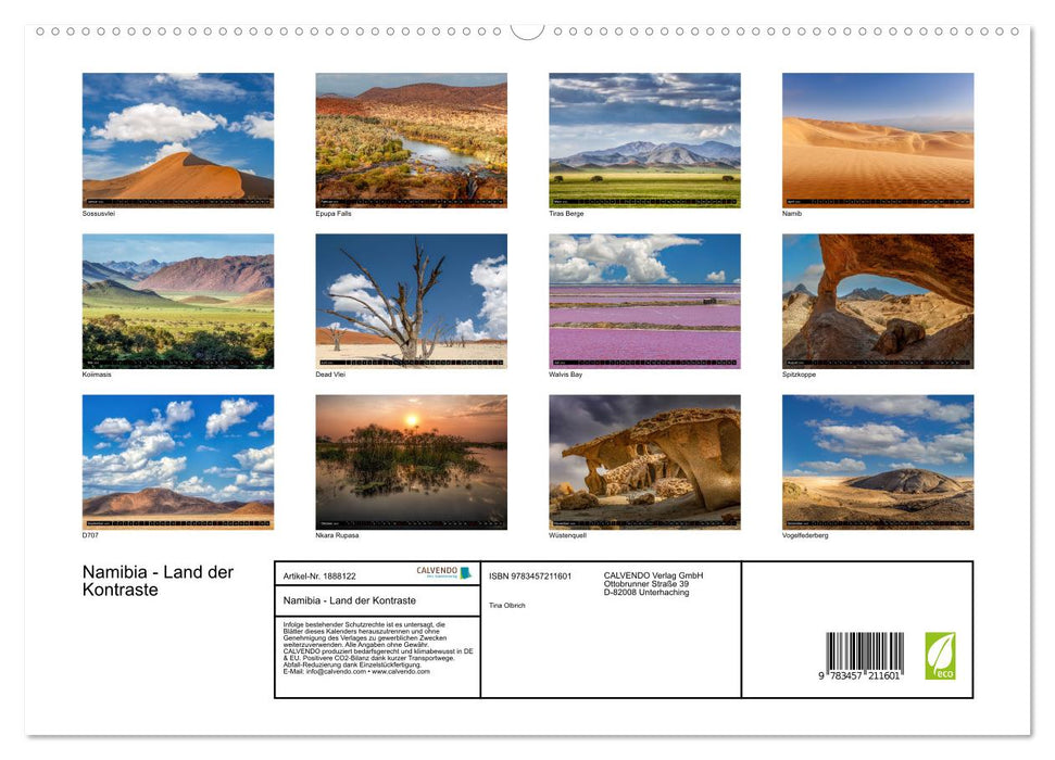 Namibia - Land der Kontraste (CALVENDO Premium Wandkalender 2025)