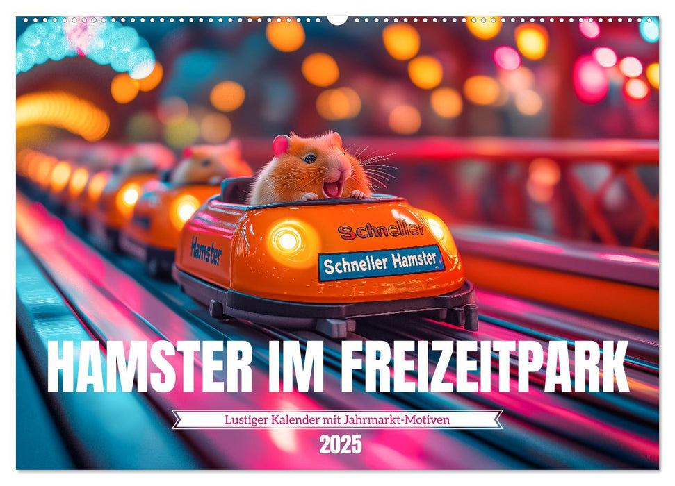 Hamster im Freizeitpark - Lustiger Kalender mit Jahrmarkt-Motiven (CALVENDO Wandkalender 2025)