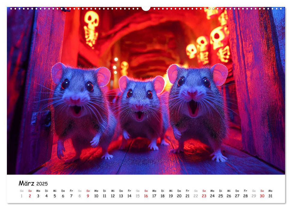 Hamster im Freizeitpark - Lustiger Kalender mit Jahrmarkt-Motiven (CALVENDO Wandkalender 2025)