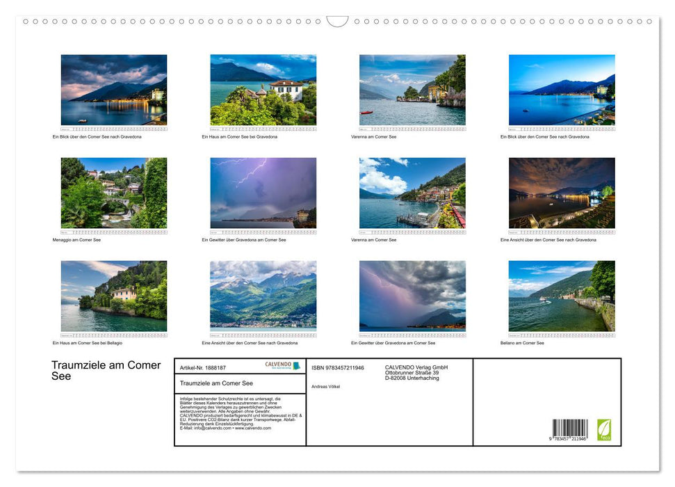 Traumziele am Comer See (CALVENDO Wandkalender 2025)
