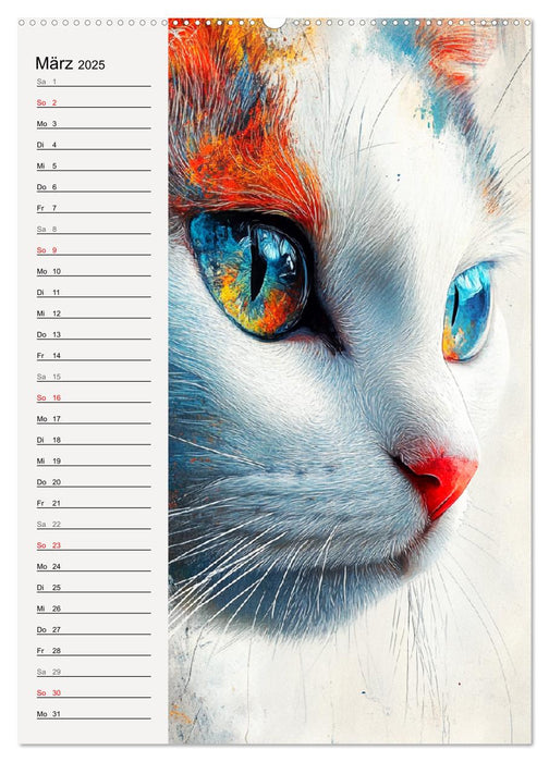 Katzenportraits. Moderne Samtpfoten-Kunst (CALVENDO Wandkalender 2025)