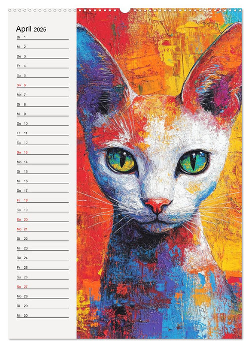 Katzenportraits. Moderne Samtpfoten-Kunst (CALVENDO Wandkalender 2025)