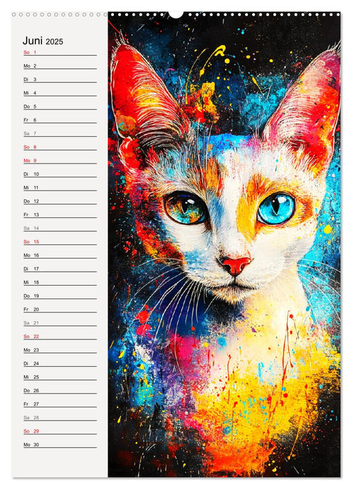 Katzenportraits. Moderne Samtpfoten-Kunst (CALVENDO Wandkalender 2025)