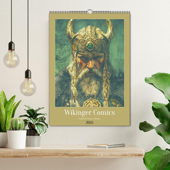 Wikinger Comics. Nordische Fantasy-Helden (CALVENDO Wandkalender 2025)