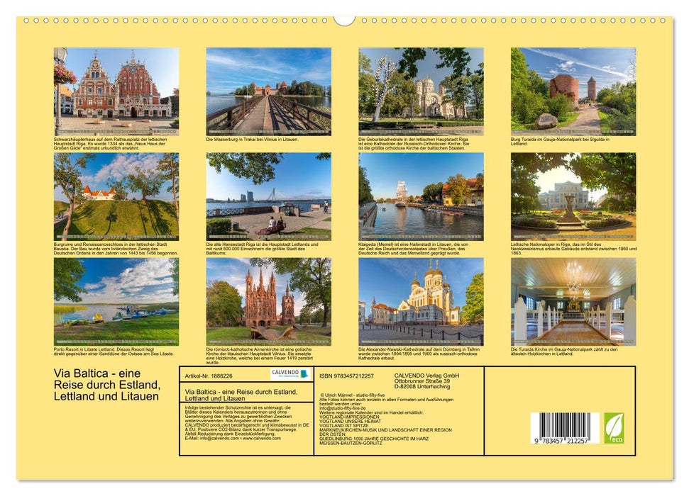 Via Baltica - eine Reise durch Estland, Lettland und Litauen (CALVENDO Premium Wandkalender 2025)