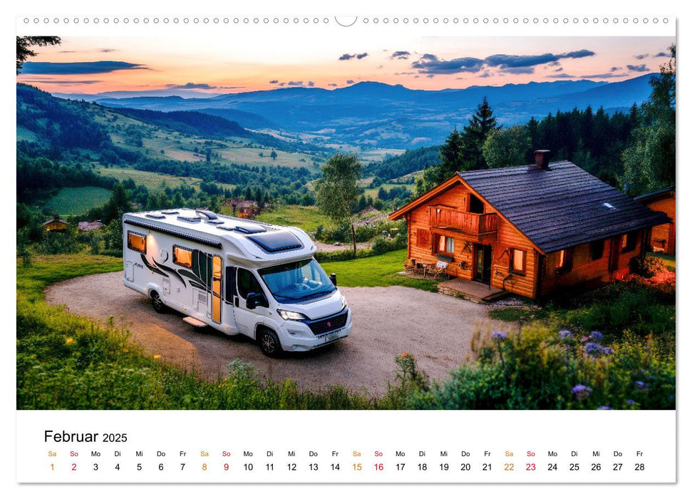 Wohnmobil grenzenlos (CALVENDO Premium Wandkalender 2025)