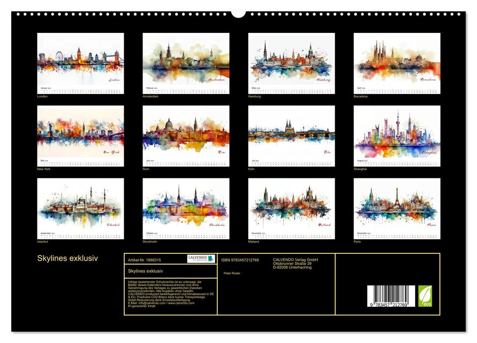 Skylines exklusiv (CALVENDO Premium Wandkalender 2025)