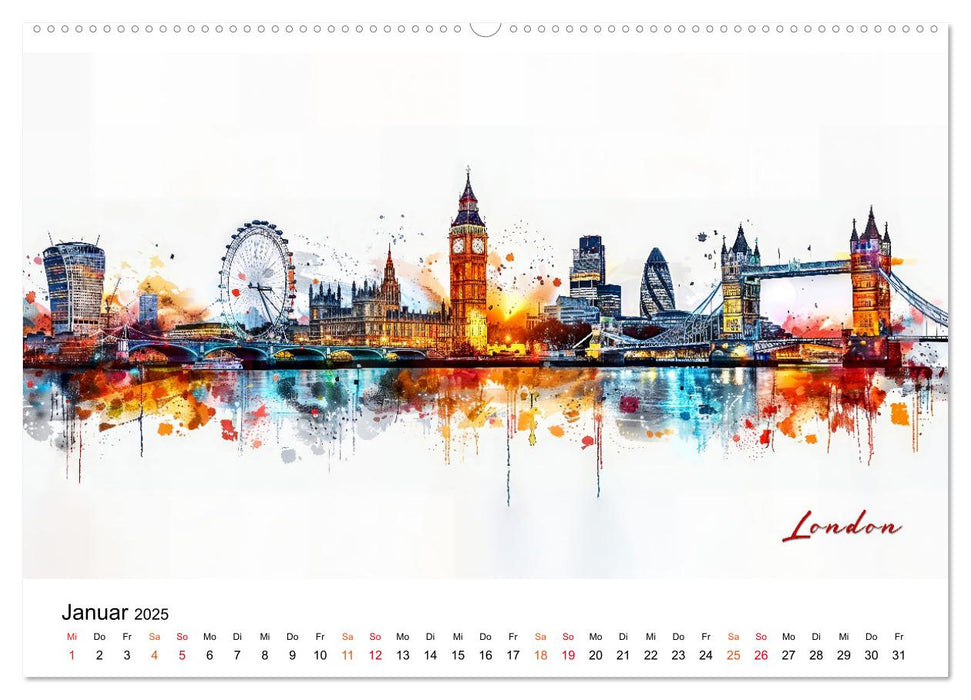 Skylines exklusiv (CALVENDO Premium Wandkalender 2025)