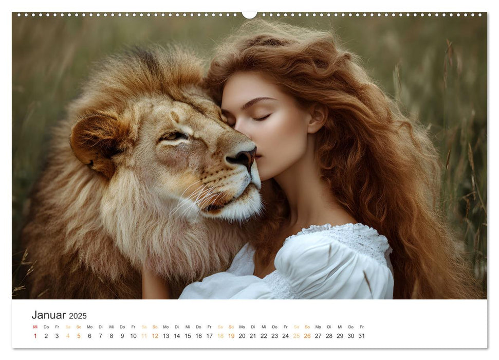 Magische Tierliebe (CALVENDO Premium Wandkalender 2025)