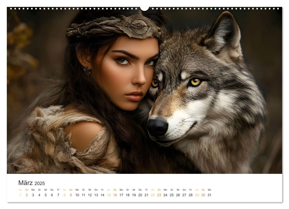 Magische Tierliebe (CALVENDO Premium Wandkalender 2025)