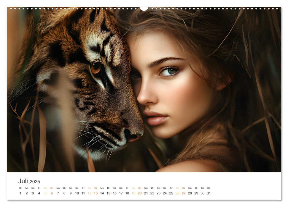 Magische Tierliebe (CALVENDO Premium Wandkalender 2025)