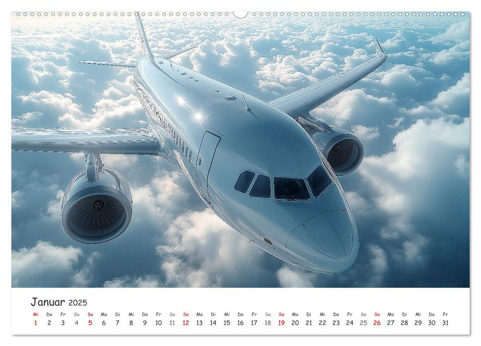 Flugzeugkalender - Die schönsten Passagiermaschinen (CALVENDO Wandkalender 2025)