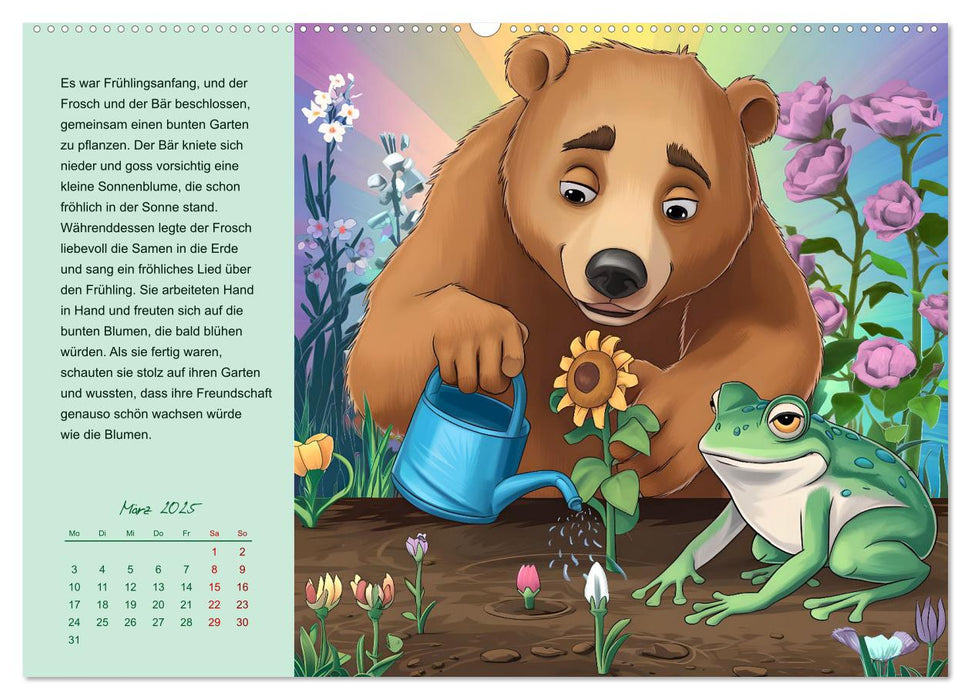 Der Frosch und der Bär - Ein Jahr voller Abenteuer (CALVENDO Wandkalender 2025)