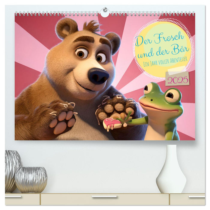 Der Frosch und der Bär - Ein Jahr voller Abenteuer (CALVENDO Premium Wandkalender 2025)