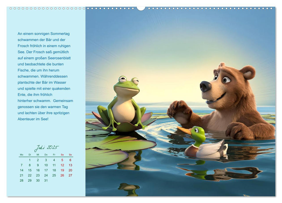 Der Frosch und der Bär - Ein Jahr voller Abenteuer (CALVENDO Premium Wandkalender 2025)