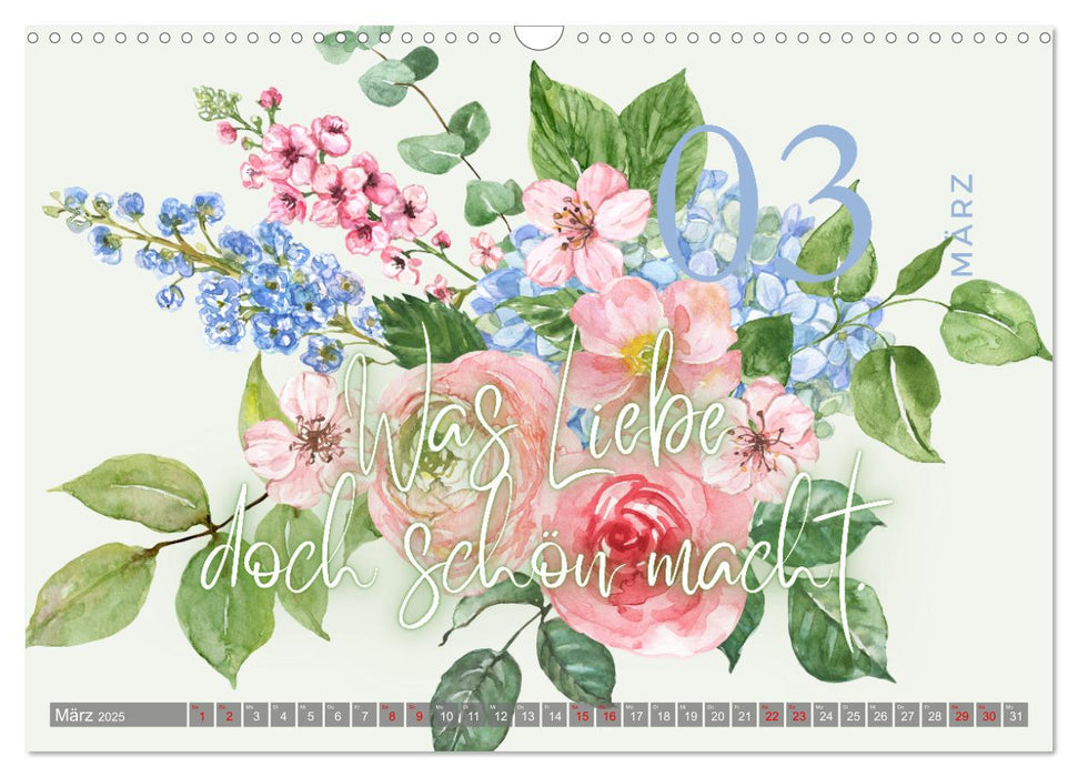 Flower Romance - Romantischer Blütenzauber 2025 (CALVENDO Wandkalender 2025)