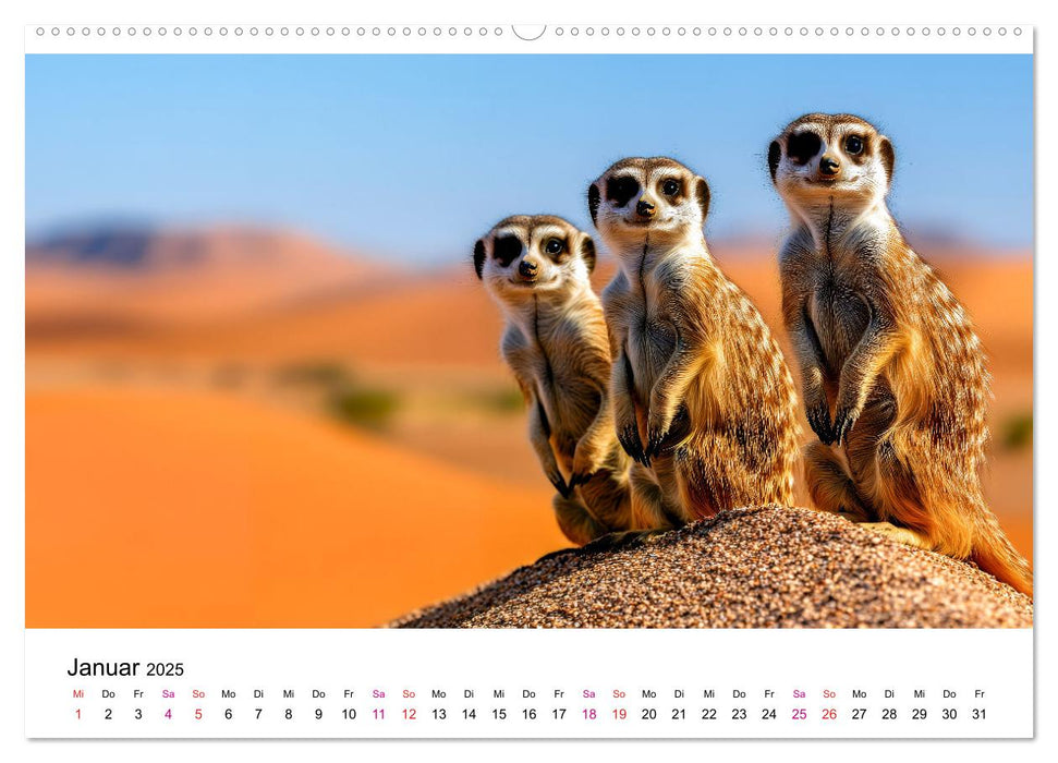 Erdmännchen - coole Typen (CALVENDO Wandkalender 2025)