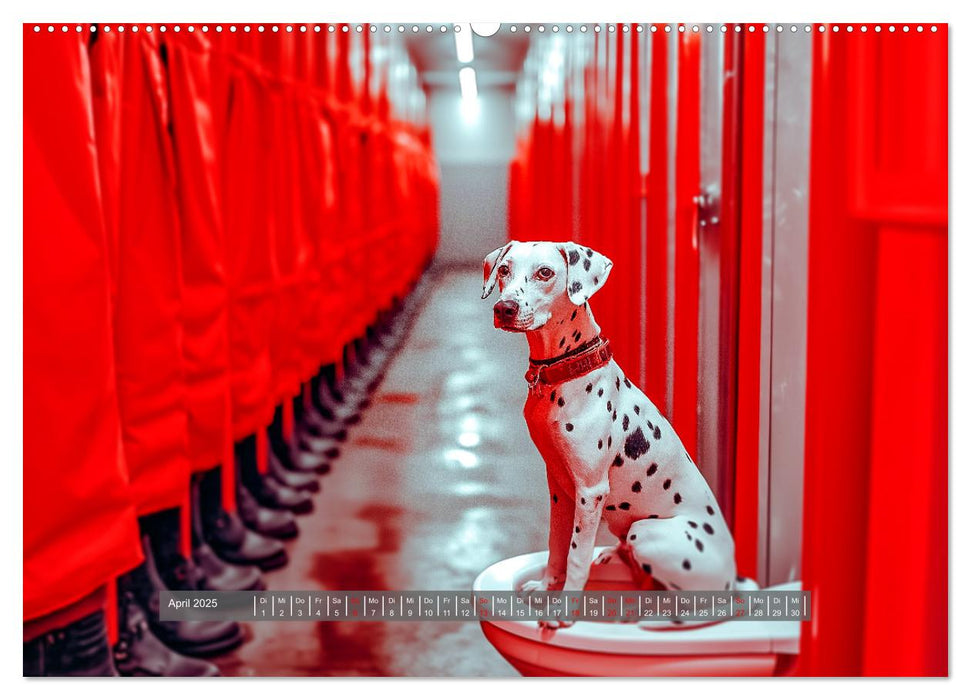 Sitz, Platz, Spül - Hunde auf dem Thron (CALVENDO Premium Wandkalender 2025)