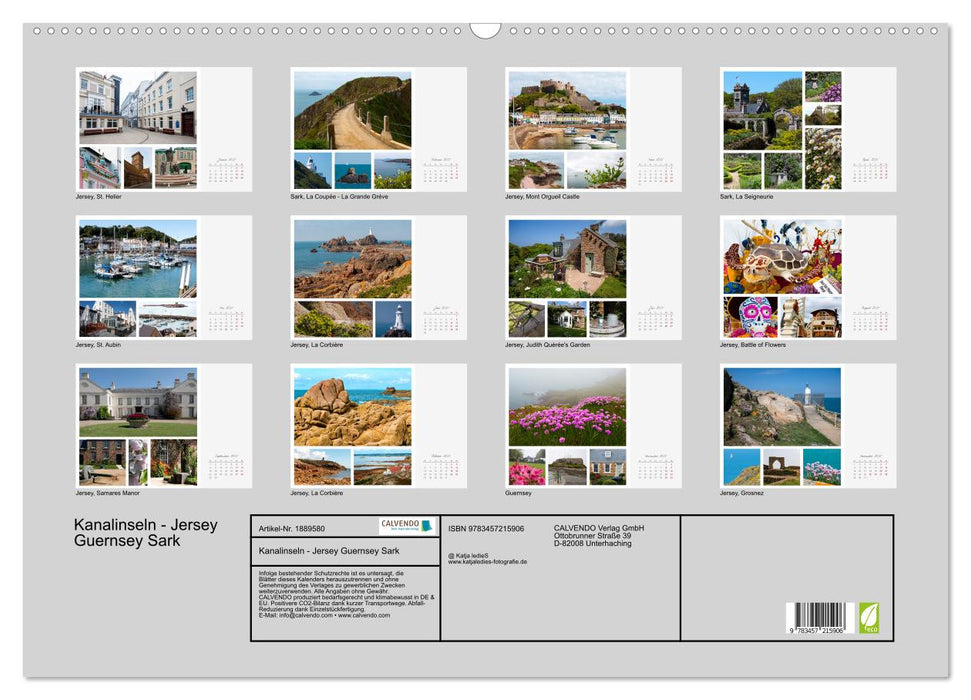 Kanalinseln - Jersey Guernsey Sark (CALVENDO Wandkalender 2025)