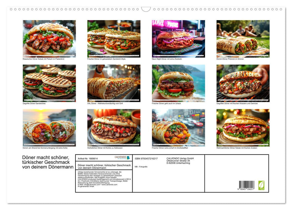 Döner macht schöner, türkischer Geschmack von deinem Dönermann (CALVENDO Wandkalender 2025)