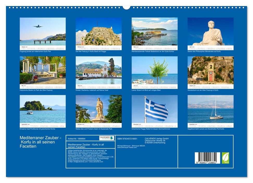 Mediterraner Zauber - Korfu in all seinen Facetten (CALVENDO Premium Wandkalender 2025)