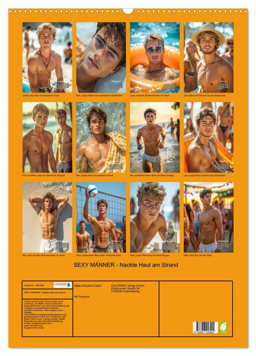 SEXY MÄNNER - Nackte Haut am Strand (CALVENDO Wandkalender 2025)