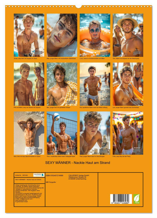 SEXY MÄNNER - Nackte Haut am Strand (CALVENDO Premium Wandkalender 2025)