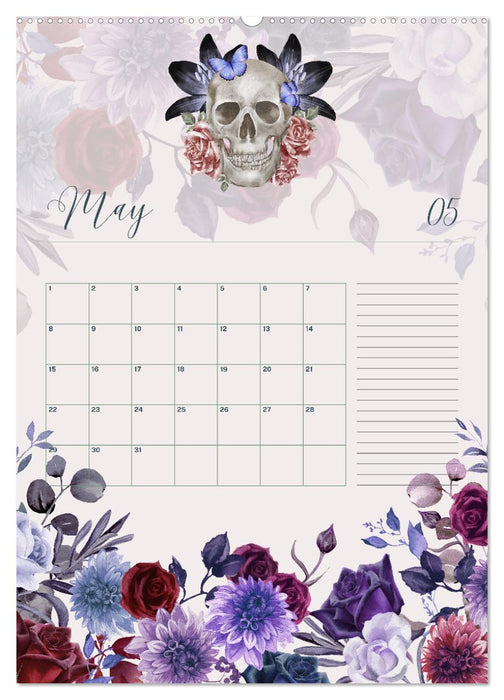 Dark Romance - Dunkle Blütenromantik für's ganze Jahr (CALVENDO Premium Wandkalender 2025)