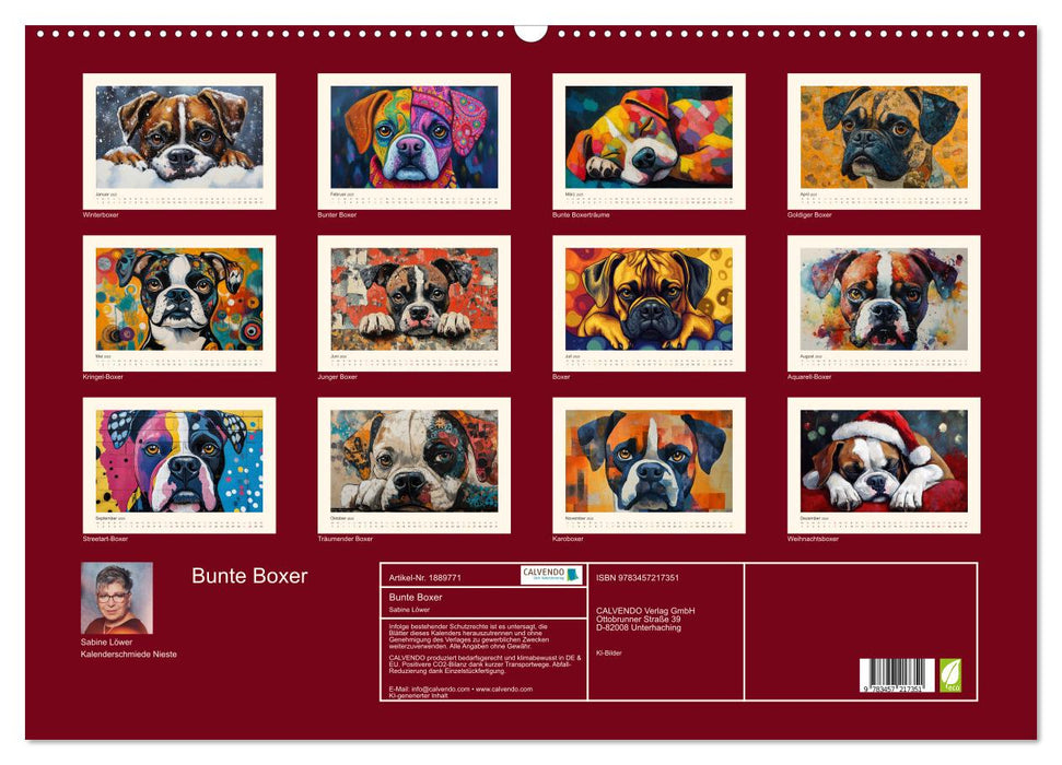 Bunte Boxer (CALVENDO Wandkalender 2025)