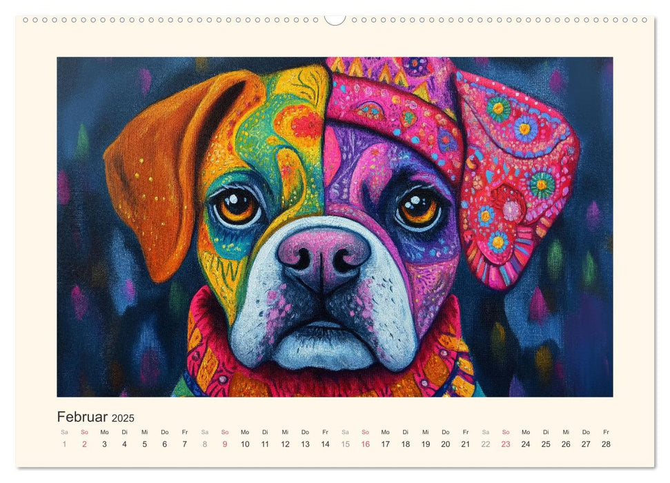 Bunte Boxer (CALVENDO Wandkalender 2025)