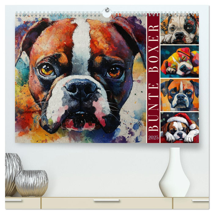 Bunte Boxer (CALVENDO Premium Wandkalender 2025)