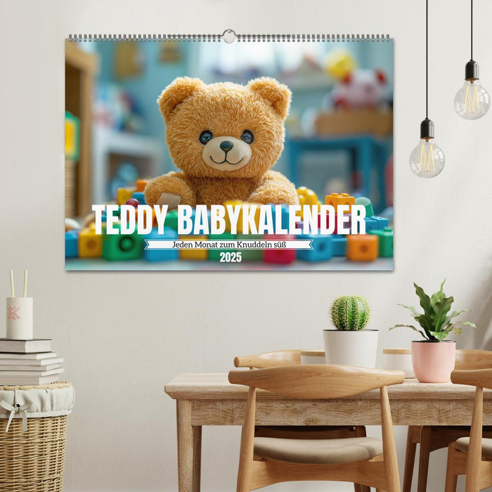 Teddy Babykalender - Jeden Monat zum Knuddeln süß (CALVENDO Wandkalender 2025)