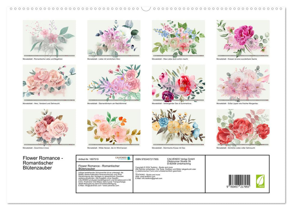 Flower Romance - Romantischer Blütenzauber (CALVENDO Premium Wandkalender 2025)