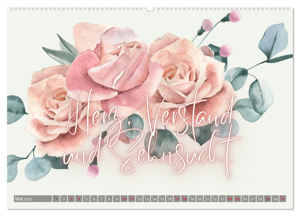 Flower Romance - Romantischer Blütenzauber (CALVENDO Premium Wandkalender 2025)