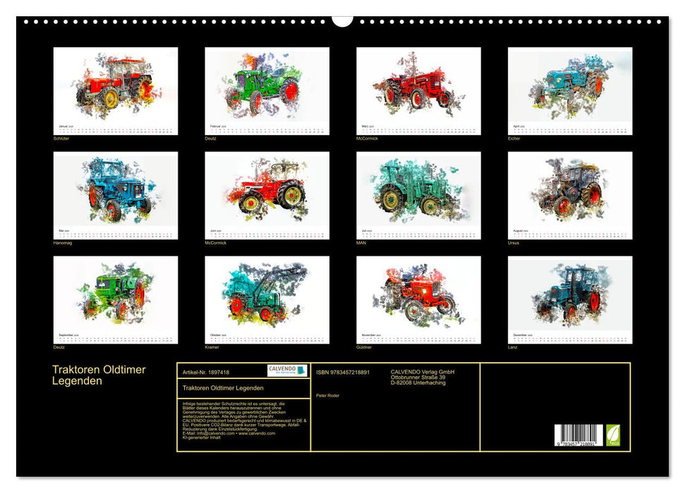 Traktoren Oldtimer Legenden (CALVENDO Wandkalender 2025)