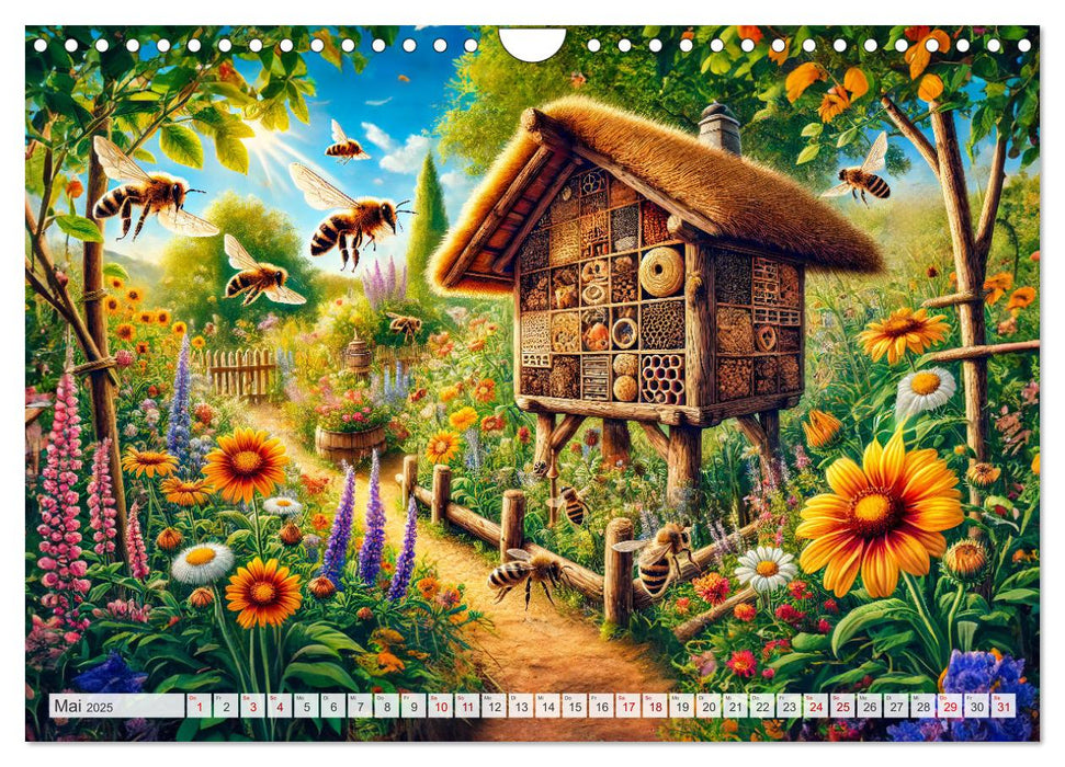 Tiere im Garten - Tierische Begegnungen in der grünen Oase (CALVENDO Wandkalender 2025)