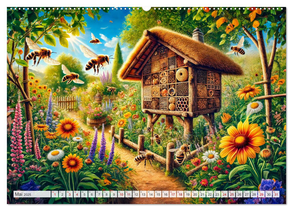 Tiere im Garten - Tierische Begegnungen in der grünen Oase (CALVENDO Wandkalender 2025)