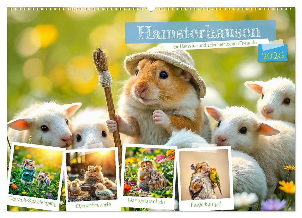 Hamsterhausen - Ein Hamster und seine tierischen Freunde (CALVENDO Wandkalender 2025)