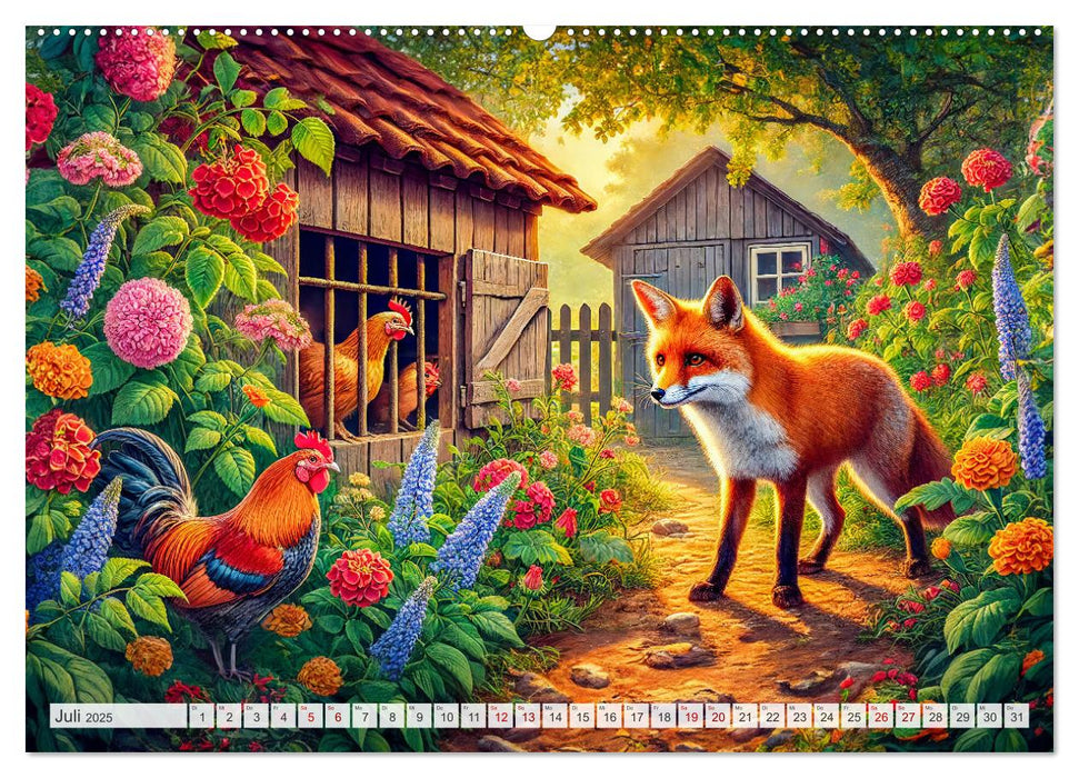 Tiere im Garten - Tierische Begegnungen in der grünen Oase (CALVENDO Premium Wandkalender 2025)