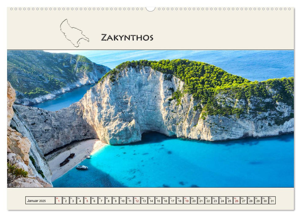 Reise durch die Griechische Inselwelt (CALVENDO Wandkalender 2025)