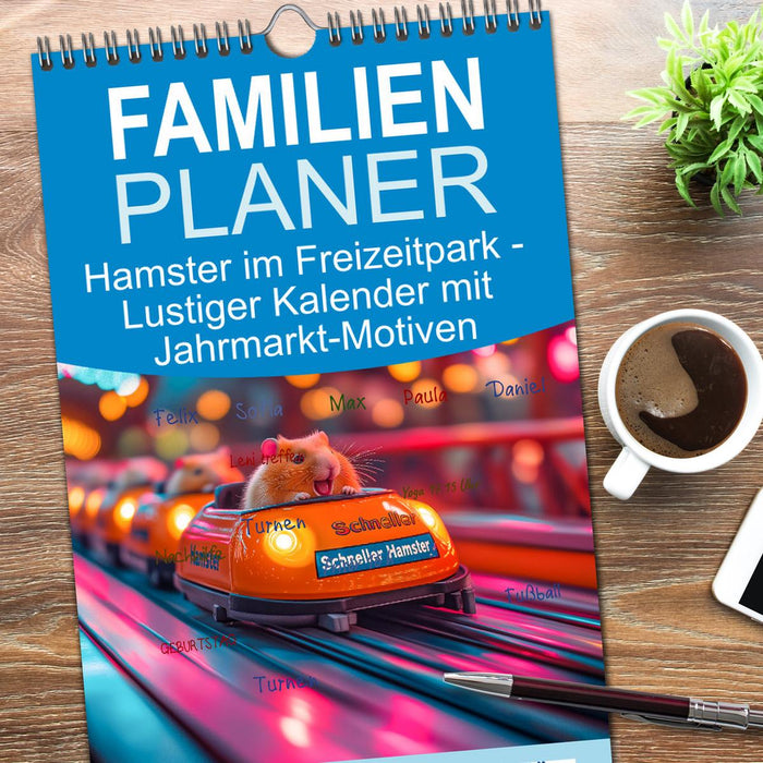 Hamster im Freizeitpark - Lustiger Kalender mit Jahrmarkt-Motiven (CALVENDO Familienplaner 2025)