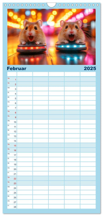 Hamster im Freizeitpark - Lustiger Kalender mit Jahrmarkt-Motiven (CALVENDO Familienplaner 2025)