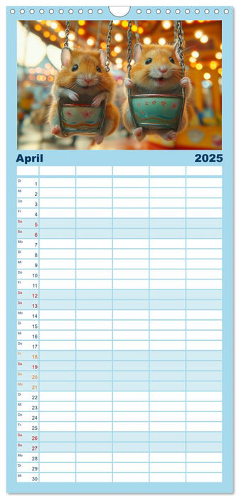 Hamster im Freizeitpark - Lustiger Kalender mit Jahrmarkt-Motiven (CALVENDO Familienplaner 2025)