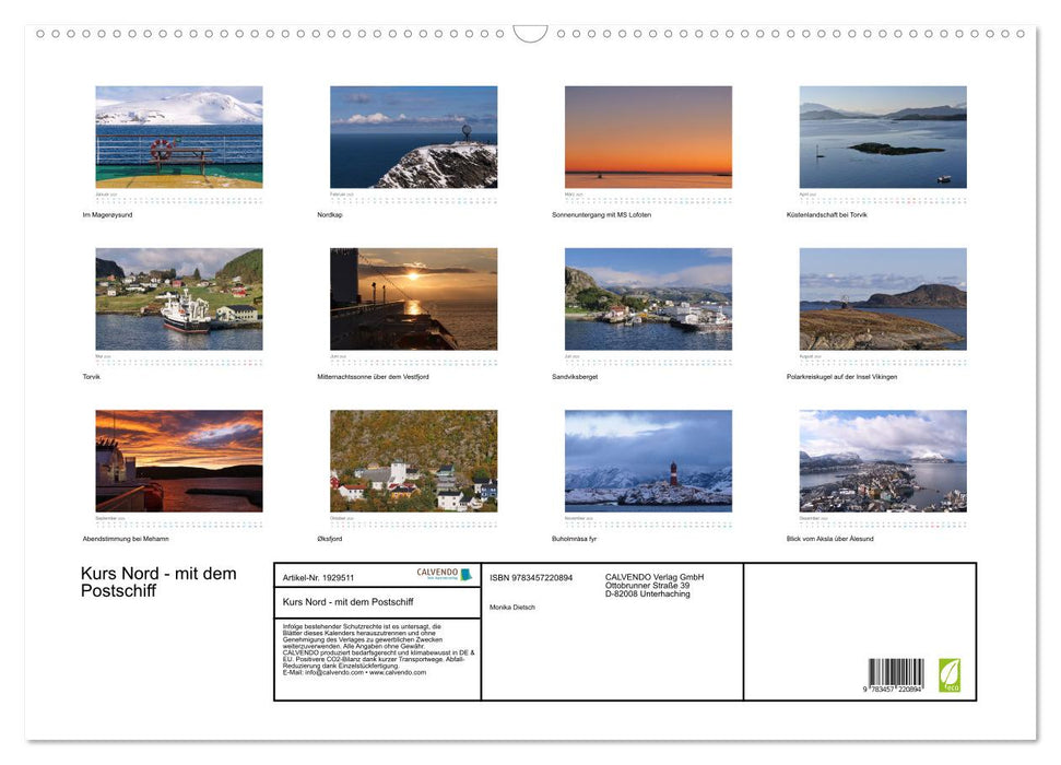 Kurs Nord - mit dem Postschiff (CALVENDO Wandkalender 2025)