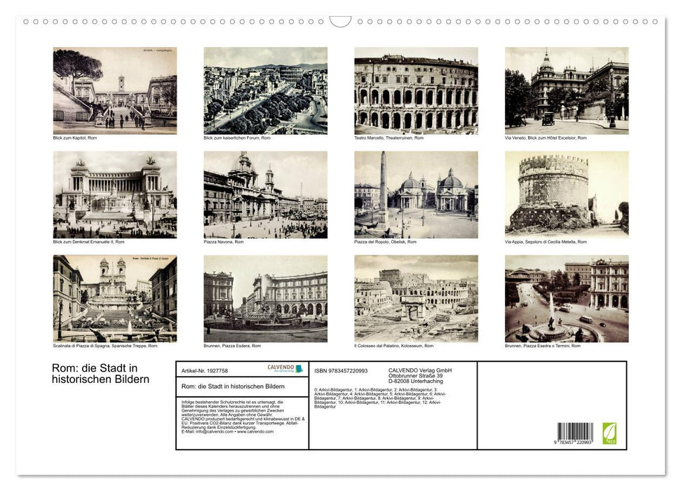 Rom: die Stadt in historischen Bildern (CALVENDO Wandkalender 2025)