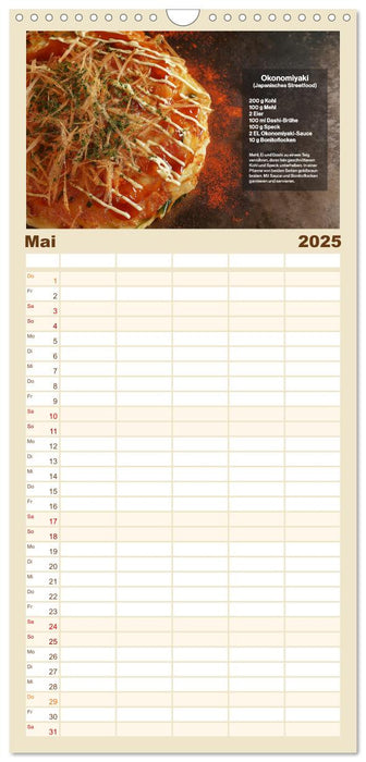 Streetfood Kalender - Einfache Rezepte aus den Straßenküchen der Welt (CALVENDO Familienplaner 2025)