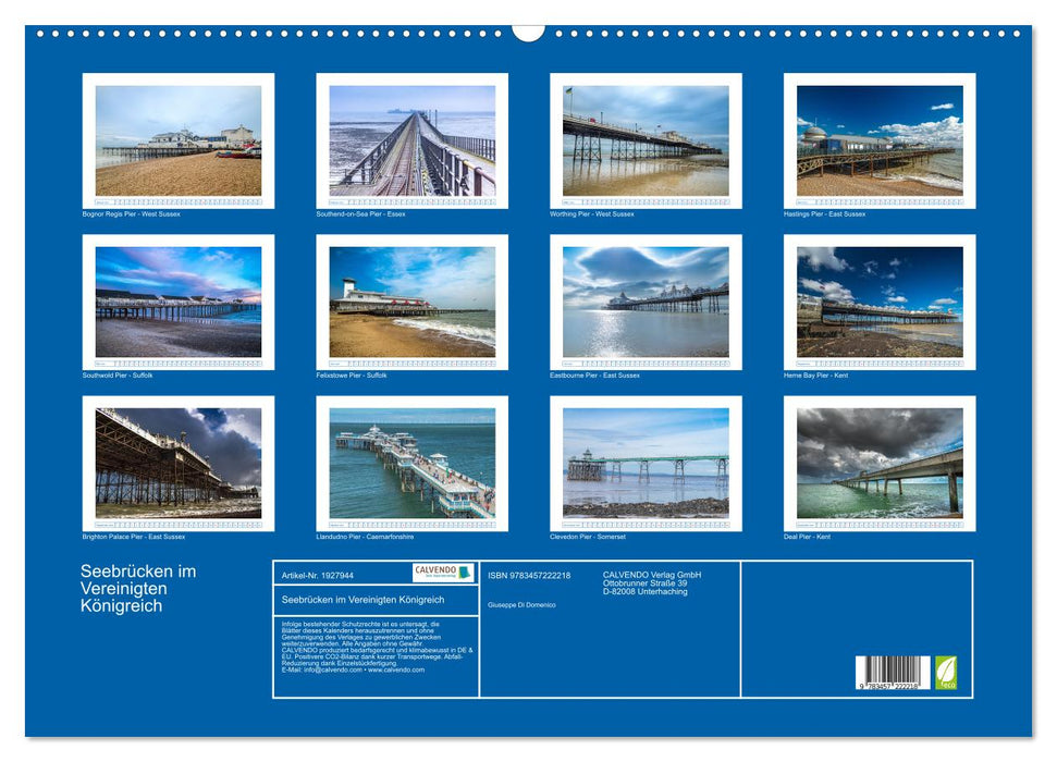 Seebrücken im Vereinigten Königreich (CALVENDO Wandkalender 2025)