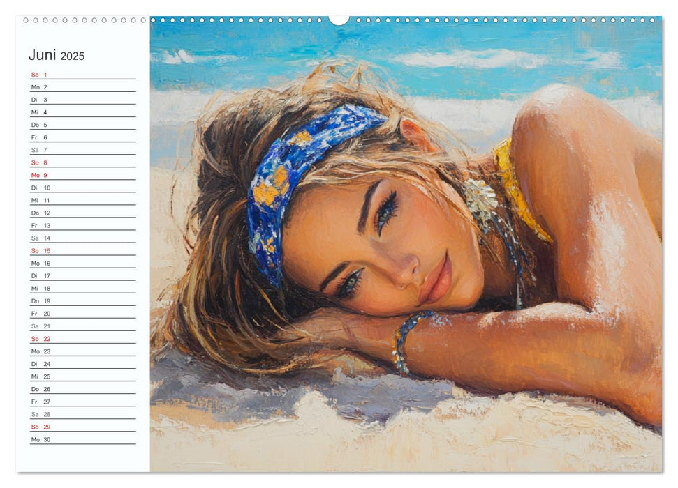 Frauen im Sommer. Lebensfreude, Sonne und Strand (CALVENDO Wandkalender 2025)