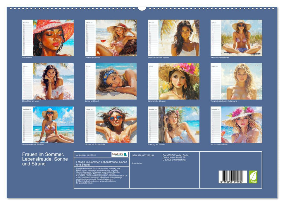 Frauen im Sommer. Lebensfreude, Sonne und Strand (CALVENDO Premium Wandkalender 2025)